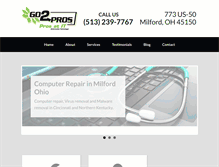 Tablet Screenshot of go2pros.com